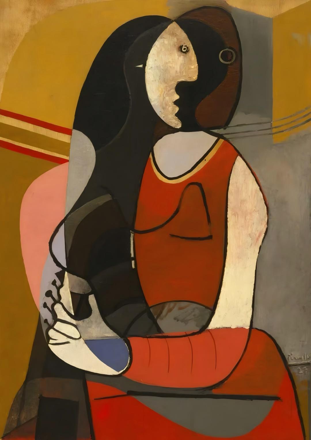 名画《坐着的女人》